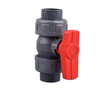 Supkancl 1 pièce 20~63 mm PVC Double Union Robinet À Boisseau Sphérique Connecteur Rapide Vanne De Contrôle Raccords De Joint De Tuyau d'eau(Red Gray Valve,Inner Dia 40mm)