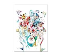 Supkan bstrait Aquarelle Oeil Anatomie éducation Nordique Affiches et Impressions Mur Art Toile Peinture médecine Photos médecin Chambre décor(F,A4 21X30 cm Unframed)