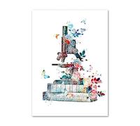 Supkan bstrait Aquarelle Oeil Anatomie éducation Nordique Affiches et Impressions Mur Art Toile Peinture médecine Photos médecin Chambre décor(D,A4 21X30 cm Unframed)