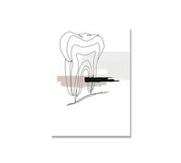 Supkan bstrait Ligne Dents Moderne Clinique Dentaire Mur Art Toile Peinture Affiches et Impressions Photo Dentiste Bureau décor esthétique(Picture C,40X50cm No Frame)