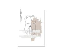 Supkan bstrait Ligne Dents Moderne Clinique Dentaire Mur Art Toile Peinture Affiches et Impressions Photo Dentiste Bureau décor esthétique(Picture A,40X60cm No Frame)
