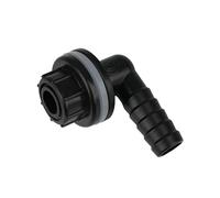Supkancl Adaptateur de Drainage en Plastique, Filetage 3/8" vers coude 90 degrés 14 mm, connecteurs d'irrigation de Jardin(Black)