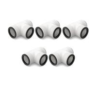 Supkancl Adaptateur de Tuyau de Piscine en T avec 3 Anneaux en L, 1/2/3/4/5 pièces, for Tuyau de 1,5 Pouce(5pcs)