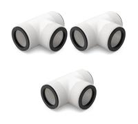 Supkancl Adaptateur de Tuyau de Piscine en T avec 3 Anneaux en L, 1/2/3/4/5 pièces, for Tuyau de 1,5 Pouce(3pcs)