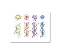 Supkan DN Humain et ARN Toile Impression Science Affiche biologie Mur Art Photo Code génétique Chimie Peinture Professeur Cadeaux dortoir décor(4,A5 15x21 cm No Frame)
