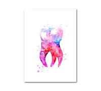 Supkan ffiches abstraites médecine Dentaire Mur Art Peinture dent Imprime Dentiste Cadeau Impression sur Toile Moderne Photos Clinique décoration(14,50x70cm No Frame)