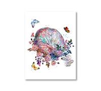 Supkan ffiches décor Mur Toile Peinture Anatomie du Sein Art Impression Mammaire glande utérus Floral Photos Cadeau Clinique à la Maison(4,30X45cm Unframed)