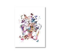 Supkan ffiches décor Mur Toile Peinture Anatomie du Sein Art Impression Mammaire glande utérus Floral Photos Cadeau Clinique à la Maison(3,30X45cm Unframed)