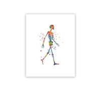 Supkan natomie Humaine Affiche en Mouvement Squelette Silhouette Art Imprime os squelettiques médical Fitness décor Toile Peinture médecin Cadeau(PC2919,13x18 cm No Frame)