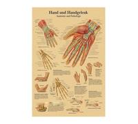 Supkan nglais Allemand français Espagnol Italien Version Anatomy la Structure corporelle Affiche rétro Kraft Papier Salle médicale décoration Murale d'art(22,A3)