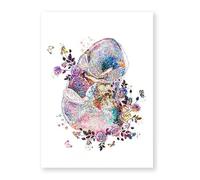 Supkan oeur Humain Impression organe Anatomie Toile Peinture médecine Anatomique Affiche Vintage Aquarelle Fleur Photos Clinique décor(G,13X18cm No Frame)