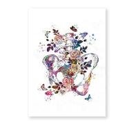 Supkan oeur Humain Impression organe Anatomie Toile Peinture médecine Anatomique Affiche Vintage Eau Couleur Fleur Photos Clinique déco(8,15x20cm Canvas)