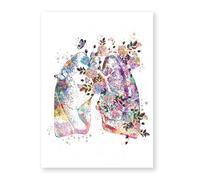 Supkan oeur Humain Impression organe Anatomie Toile Peinture médecine Anatomique Affiche Vintage Aquarelle Fleur Photos Clinique décor(B,13X18cm No Frame)