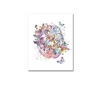 Supkan oloré Fleur Corps Humain Anatomie Toile Peinture Cerveau Coeur organe éducation médicale Affiche Abstraite Impression Mur Art Photo(Picture A,20x25cm No Frame)
