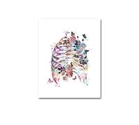 Supkan oloré Fleur Corps Humain Anatomie Toile Peinture Cerveau Coeur organe éducation médicale Affiche Abstraite Impression Mur Art Photo(Picture H,25x36cm No Frame)