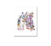 Supkan oloré Fleur Corps Humain Anatomie Toile Peinture Cerveau Coeur organe éducation médicale Affiche Abstraite Impression Mur Art Photo(Picture F,25x36cm No Frame)
