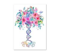 Supkan oloré Fleurs Dent Mur Art Toile Peinture Nordique Affiches Et Gravures Anatomie Médecine Photos for Salon Décor(6,13x18cm Canvas)