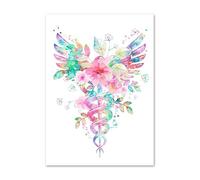 Supkan oloré Fleurs Dent Mur Art Toile Peinture Nordique Affiches Et Gravures Anatomie Médecine Photos for Salon Décor(2,20x25cm Canvas)