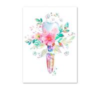 Supkan oloré Fleurs Dent Mur Art Toile Peinture Nordique Affiches Et Gravures Anatomie Médecine Photos for Salon Décor(4,21x30cm Canvas)