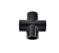 Supkancl Connecteur à Quatre Voies en Croix Noire, 1 pièce, 20/25/32 mm, for Tuyau d'irrigation de Jardin en PVC, Accessoires de dérivation(25mm 4-Way Black)