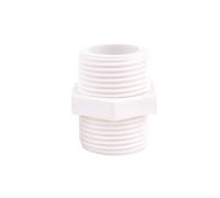 Supkan onnecteur de Mamelon en PVC Blanc à Double Filetage mâle, 2/5/10 pièces, 1/2" à 2", for Tuyau d'irrigation(1 inch Male Thread,2 Pices)