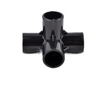 Supkancl Connecteur de Tuyau d'eau en PVC Noir 3/4/5/6 Voies, 1/5 pièces, raccords de Tuyau d'alimentation en Eau d'irrigation de Jardin, Joints de Bricolage(4 Ways Joint 32mm,5Pcs)