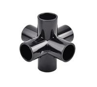 Supkancl Connecteur de Tuyau d'eau en PVC Noir 3/4/5/6 Voies, 1/5 pièces, raccords de Tuyau d'alimentation en Eau d'irrigation de Jardin, Joints de Bricolage(6 Ways Joint 25mm,5Pcs)