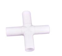 Supkancl Connecteur de Tuyau PE Blanc 19 mm, 2/5/10 pièces, 60, 90, 120, 135 degrés, coude Droit, Joint à Quatre Voies, Joints Fixes(Flat Four-Way,10Pcs)
