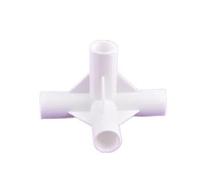 Supkancl Connecteur de Tuyau PE Blanc 19 mm, 2/5/10 pièces, 60, 90, 120, 135 degrés, coude Droit, Joint à Quatre Voies, Joints Fixes(90 Degree Four-Way,2Pcs)