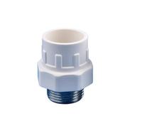 Supkancl Connecteur Droit en Acier Inoxydable PVC 1"~1,5" vers Filetage mâle/Femelle 32~50 mm, Accessoires for Tuyau d'eau d'aquarium(White)