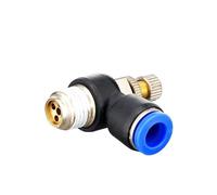 Supkancl Connecteur pneumatique à Connexion Rapide SL 4 6 8 10 12 mm M5 « 1/8 » 1/4 « 3/8 » 1/2 Valve de régulation de Vitesse d'air Valve d'accélérateur(SL4-02)