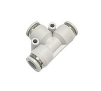 Supkancl Connecteur pneumatique de trachée en PU, Type T, Blanc, Trois Voies, raccords Rapides PE4-6-8-10-12, 10 pièces(PE6 (10PCS))