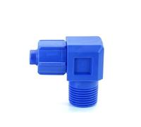 Supkan onnecteurs pneumatiques Rapides en Plastique à Serrage Rapide, 5 pièces, raccords coudés à Filetage trachéal Bleu PL8-02(Thread 9.5mm,8mm)