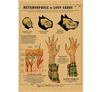Supkan réatures curieuses rétro Affiche sirène Oiseau Dinosaure Kraft Papier Vintage Maison étude Salle Bar décor esthétique Art Peinture Murale(5,A4 8.3x11.8inch)