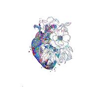 Supkan cor de Bureau médecin Anatomie du Cerveau Floral Coeur poumons et Fleurs décor Clinique d'art médical Cadeau Remise des diplômes Docteur(Canvas 3,30x40CM No Frame)