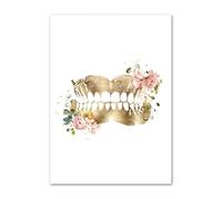 Supkan ent orale Dentiste Bureau Fleur Anatomie Mur Art Impression Toile Peinture Nordique Affiche Photos for Salon Salle de Bain décor(B,20X25 cm No Framed)