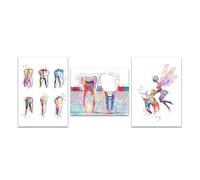Supkan entaire Art Affiche Dent Implant Toile Peinture Dentisterie Hygiéniste Molaire Mur Imprimer Fée Image Clinique Décor(3-Pieces,20x25cm Unframed)