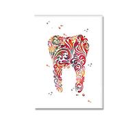 Supkan ents Accolades Anatomie Soins Dentaires Symbole Dent Racine Aquarelle Affiche Toile Peinture Mur Photo Art Prints Décor Dentaire(Picture 3,13x18cm No Frame)