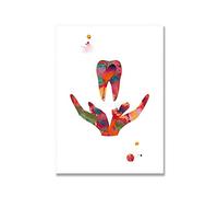Supkan ents Accolades Anatomie Soins Dentaires Symbole Dent Racine Aquarelle Affiche Toile Peinture Mur Photo Art Prints Décor Dentaire(Picture 9,13x18cm No Frame)