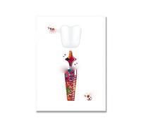 Supkan ents Accolades Anatomie Soins Dentaires Symbole Dent Racine Aquarelle Affiche Toile Peinture Mur Photo Art Prints Décor Dentaire(Picture 8,20x25cm No Frame)