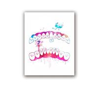 Supkan ents Anatomique Aquarelle Impression et Affiche dentisterie Art médical Toile Peinture Dentiste Bureau Clinique Mur Photo décor(2,A4 21x30 cm No Frame)
