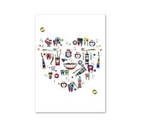 Supkan e des Dents médecine orale Anatomie molaire Art Mural Toile Peinture Affiches et Impressions Nordiques Photos murales for décor de Clinique Dentaire(G,30X40cm No Framed)