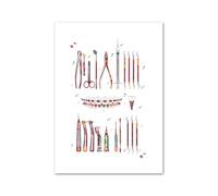 Supkan e des Dents médecine orale Anatomie molaire Art Mural Toile Peinture Affiches et Impressions Nordiques Photos murales for décor de Clinique Dentaire(C,13X18cm No Framed)