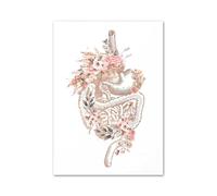 Supkan leur Anatomie crâne Coeur Cerveau estomac Nordique Affiches et Impressions Mur Art Toile Peinture médecine Photos médecin Chambre décor(L,60X80 cm Unframed)