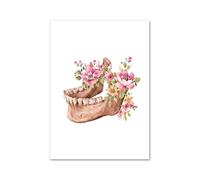 Supkan leur crâne Oral dent Anatomie Art Toile Peinture éducation médicale Affiches et Impressions Photos murales for décor de Clinique Dentaire(E,60X100 cm No Framed)