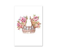 Supkan leur crâne Oral dent Anatomie Art Toile Peinture éducation médicale Affiches et Impressions Photos murales for décor de Clinique Dentaire(B,60X100 cm No Framed)