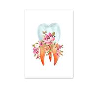 Supkan leur crâne Oral dent Anatomie Art Toile Peinture éducation médicale Affiches et Impressions Photos murales for décor de Clinique Dentaire(A,40X60 cm No Framed)