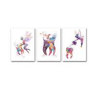 Supkancl Implant Dentaire Affiches Aquarelle Art Affiche Toile Peinture fée Imprime Nordique Mur Photos dentisterie décor(ABC,30x42cm Unframed)