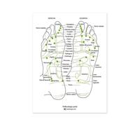 Supkancl La Structure du Corps Massage réflexe des Pieds Toile Peinture Points d'acupuncture Affiches d'art Mural Salle médicale décoration(07,30x40cm No Frame)