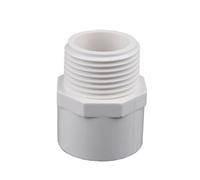 Supkancl Lot de 2 raccords filetés en PVC (1/2", 3/4", 1" et 1,5") for tuyaux d'arrosage de Jardin (20/25/32/40/50 mm)(White,1 1l2 inch-50mm)